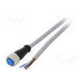 YF2A15-050VB5XLEAX; Connection lead; M12; PIN: 5; straight; 5m; plug; 125VAC; 4A; IP67; SICK