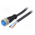 YF2A15-100UB5XLEAX; Connection lead; M12; PIN: 5; straight; 10m; plug; 125VAC; 4A; IP67; SICK