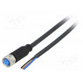 YF8U13-020UA1XLEAX; Connection lead; M8; PIN: 3; straight; 2m; plug; 60VAC; 4A; -40÷80°C; SICK