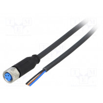 YF8U13-020UA1XLEAX; Connection lead; M8; PIN: 3; straight; 2m; plug; 60VAC; 4A; -40÷80°C; SICK
