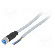 YF8U13-020VA1XLEAX; Connection lead; M8; PIN: 3; straight; 2m; plug; 60VAC; 4A; -30÷80°C; SICK