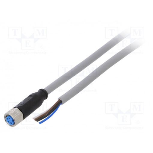 YF8U14-050VA3XLEAX; Connection lead; M8; PIN: 4; straight; 5m; plug; 60VAC; 4A; -30÷80°C; SICK