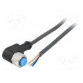 YG2A14-020UB3XLEAX; Connection lead; M12; PIN: 4; angled; 2m; plug; 250VAC; 4A; -40÷80°C; SICK