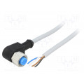 YG2A14-020VB3XLEAX; Connection lead; M12; PIN: 4; angled; 2m; plug; 250VAC; 4A; -30÷80°C; SICK