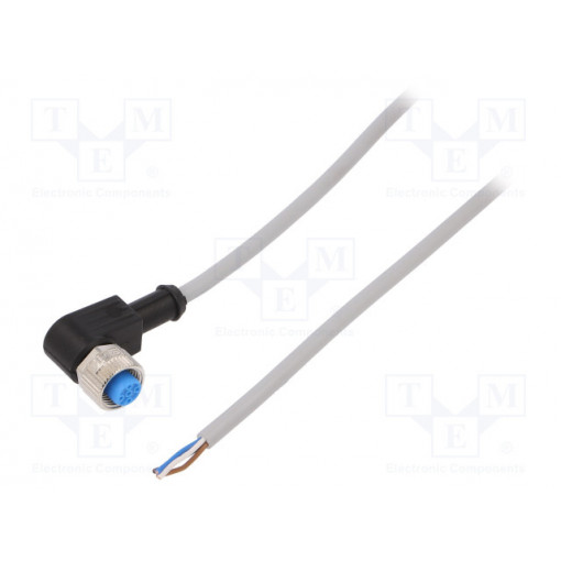 YG2A14-050VB3XLEAX; Connection lead; M12; PIN: 4; angled; 5m; plug; 250VAC; 4A; -30÷80°C; SICK