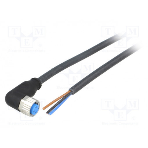 YG8U13-050UA1XLEAX; Connection lead; M8; PIN: 3; angled; 5m; plug; 60VAC; 4A; -40÷80°C; SICK