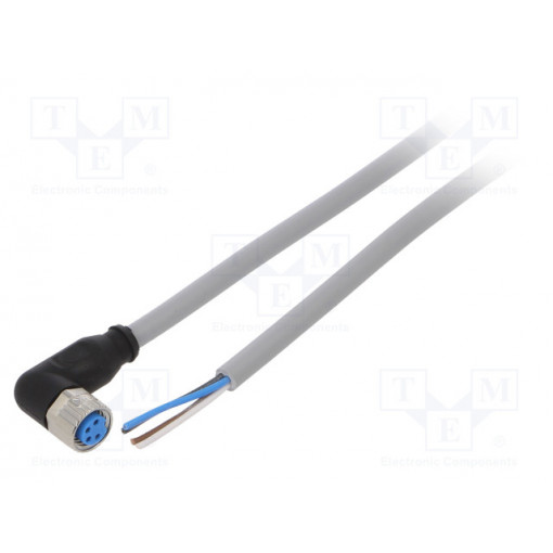 YG8U14-020VA3XLEAX; Connection lead; M8; PIN: 4; angled; 2m; plug; 60VAC; 4A; -30÷80°C; SICK