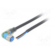 YI8U13-020UA1XLEAX; Connection lead; M8; PIN: 3; angled; 2m; plug; 4A; LED indication; SICK