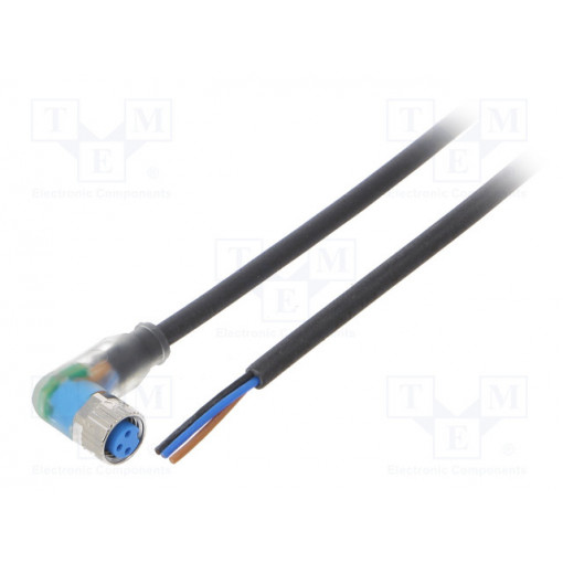YI8U13-050UA1XLEAX; Connection lead; M8; PIN: 3; angled; 5m; plug; 4A; LED indication; SICK