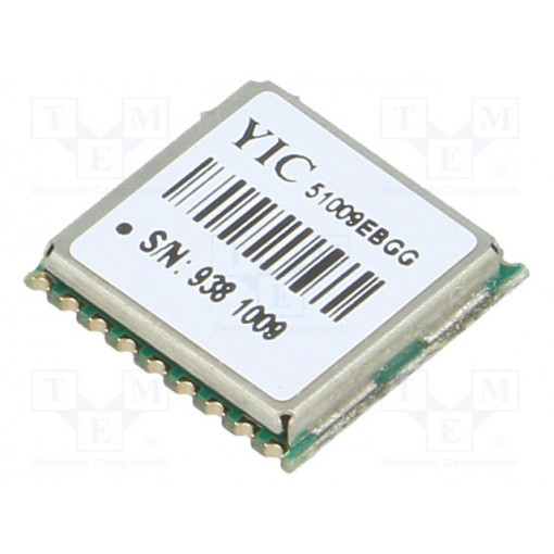 YIC51009EBGG-33; Module: GPS GLONASS/QZSS; ±2.5m; GPS; -161dBm; 3÷4.3VDC; 9.6kbps; YIC