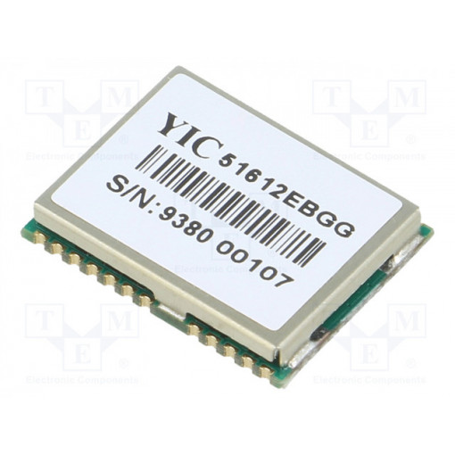 YIC51612EBGG-33; Module: GPS GLONASS/QZSS; ±2.5m; GPS; -161dBm; 3÷4.3VDC; 9.6kbps; YIC