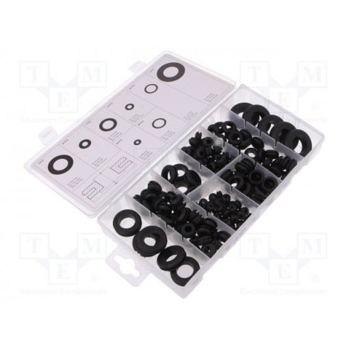 YT-06878; Kit: grommets; Mat: rubber; Pcs: 180; YATO