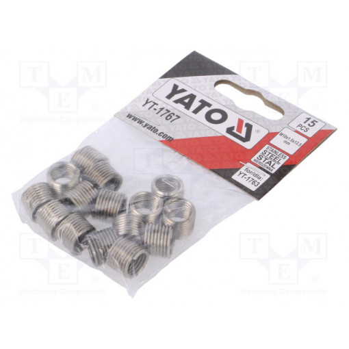YT-1767; Threaded insert; stainless steel; M10; Pitch: 1,5; 15pcs.; YATO