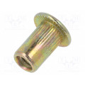 YT-36470; Rivet nuts; M3; steel; Ømount.hole: 4.9mm; L: 9mm; Head: flat; 20pcs.; YATO