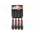 YT-6281; Kit: chisels; 4pcs; for wood; Tip width: 10mm,12mm,16mm,20mm; YATO YT-6281; Kit: chisels; 4pcs; for wood; Tip width: 10mm,12mm,16mm,20mm; YATO