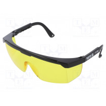 YT-7362; Safety spectacles; Lens: yellow; Classes: 1; Protection class: II; YATO