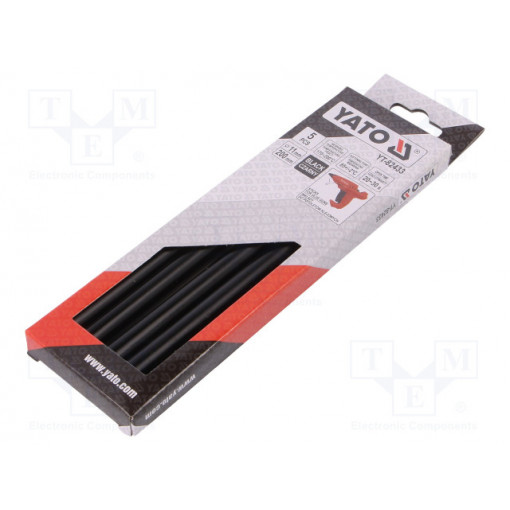 YT-82433; Hot melt glue; Ø: 11.2mm; black; L: 200mm; Bonding: 20÷30s; 5pcs.; YATO