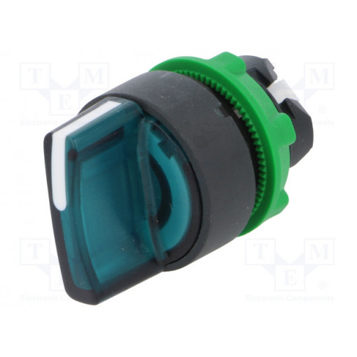 ZB5AK1233; Switch: rotary; Stabl.pos: 2; 22mm; green; Illumin: LED; IP66; Pos: 2; SCHNEIDER ELECTRIC