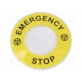 ZBY9320; Warning plate; 22mm; Harmony XB4,Harmony XB5; Ø22mm; SCHNEIDER ELECTRIC ZBY9320; Warning plate; 22mm; Harmony XB4,Harmony XB5; Ø22mm; SCHNEIDER ELECTRIC
