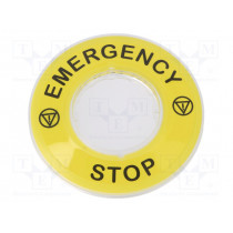 ZBY9320; Warning plate; 22mm; Harmony XB4,Harmony XB5; Ø22mm; SCHNEIDER ELECTRIC