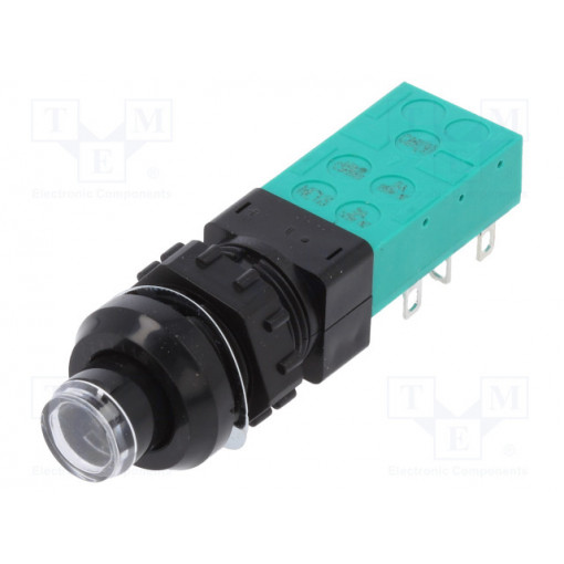 ZNE18 FA200 BK GN 2U EE L; Switch: push-button; Pos: 2; DPDT; 6A/250VAC; ON-ON; C&K