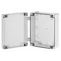ZP240.190.105 SET 1; Enclosure: multipurpose; X: 190mm; Y: 240mm; Z: 105mm; ZP; light grey; KRADEX