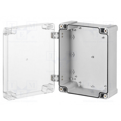 ZP240.190.105 SET 2; Enclosure: multipurpose; X: 190mm; Y: 240mm; Z: 105mm; ZP; light grey; KRADEX