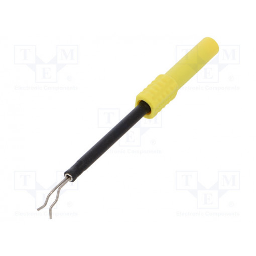 ZPK 8066 NI/GE; Test probe; 1A; yellow; Socket size: 4mm; Plating: nickel plated; SCHÜTZINGER