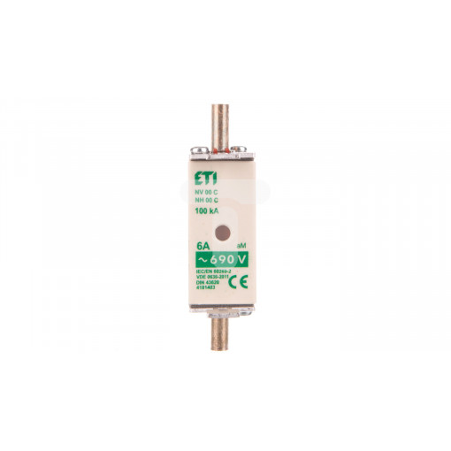 004181403; Fuse: fuse; aM; 6A; 690VAC; ceramic,industrial; NH00C; WT-NH; ETI POLAM