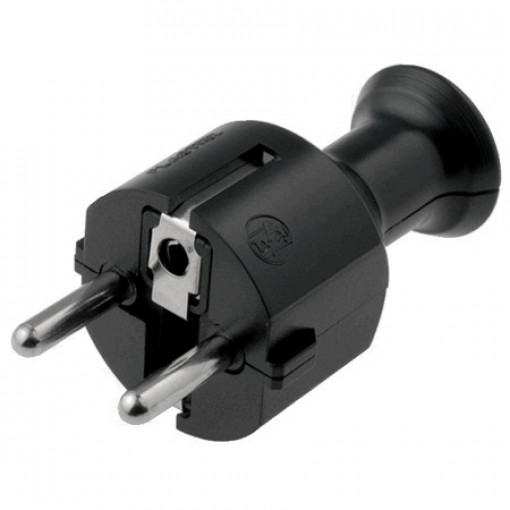 W-10117; Connector: AC supply; male; plug; 2P+PE; 230VAC; 16A; black; PIN: 3; PLASTROL