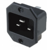 ACC.C20.SCH.03; IEC 16A/250VAC C20 spraudnis šasijas skrūvējams vert.caurumi 6.3mm konektori ACC.C20.SCH.03; IEC 16A/250VAC C20 spraudnis šasijas skrūvējams vert.caurumi 6.3mm konektori