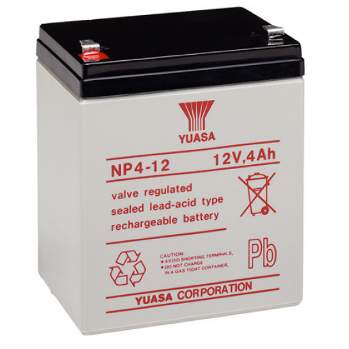 NP4-12; Re-battery: acid-lead; 12V; 4Ah; AGM; maintenance-free; YUASA