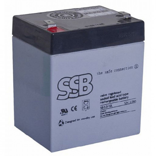 SB5-12; Re-battery: acid-lead; 12V; 5Ah; AGM; maintenance-free; SSB