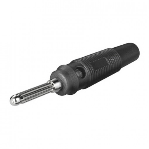 R8-25A-BLACK; Plug; 4mm banana; 10A; 60VDC; black; with transversal socket; SCI R8-25A-BLACK; Plug; 4mm banana; 10A; 60VDC; black; with transversal socket; SCI