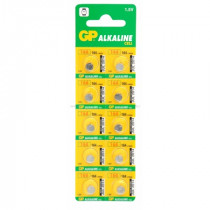 164-U10; Battery: alkaline; 1.5V; R621,SR60,coin; Batt.no: 10; Ø6.8x2.1mm; GP