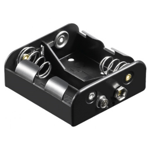 BHC2.B.9V; Cx2gb. holderis blakus 9V-k. 62x45x24mm