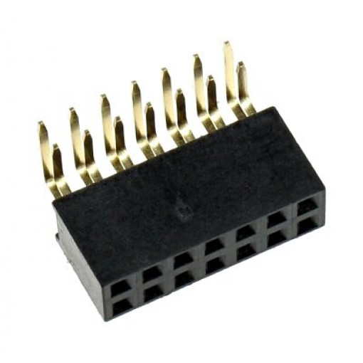 BL2X07L; Ligzda platē 2.54mm 2x7k rinda lenķī 90gr BL2X07L; Ligzda platē 2.54mm 2x7k rinda lenķī 90gr