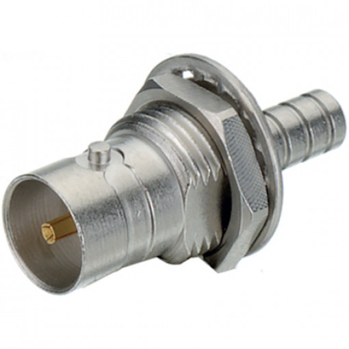 BNCM.CH.RG179.LCR; Mini-BNC šasijas ligzda vai apspiežama RG179 kabelim 75Ω