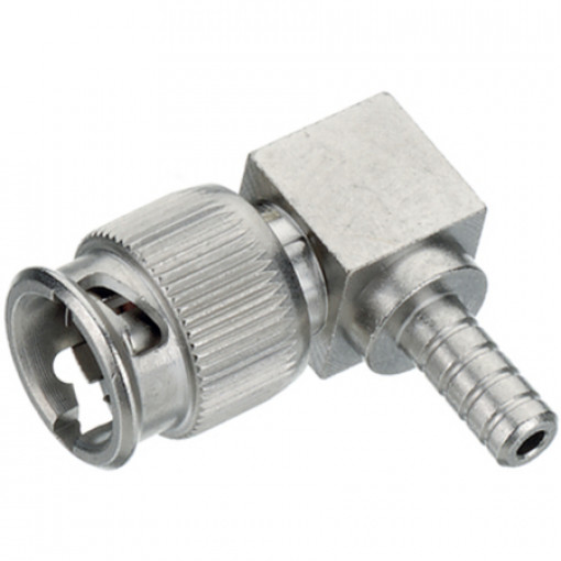 BNCM.RG179.SCR90; Mini-BNC spraudnis apspiežams RG179 kabelim 90° leņķī 75Ω
