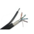 CAT5.FU24C.BK305PE2T; CAT5e FTP 100MHz cietais 4x2x0.50mm CU melns stieple 2xPE
