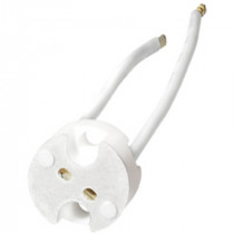 CS.G4/GX53; Keramiska ligzda G4/GX5.3 halogenlampām 10cm izvadi 230V 75W CS.G4/GX53; Keramiska ligzda G4/GX5.3 halogenlampām 10cm izvadi 230V 75W