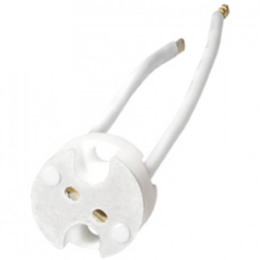 CS.G4/GX53; Keramiska ligzda G4/GX5.3 halogenlampām 10cm izvadi 230V 75W CS.G4/GX53; Keramiska ligzda G4/GX5.3 halogenlampām 10cm izvadi 230V 75W