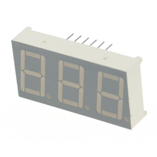 ELT511SURWA/S53; 14.22mm CC sarkans 4.5mcd 3x7seg. indikators LP