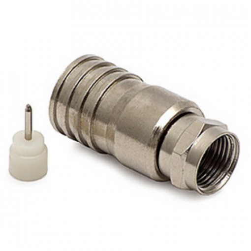 FCRG11.CR.D; F konektors RG11 apspiežams ar centrālo spraudni