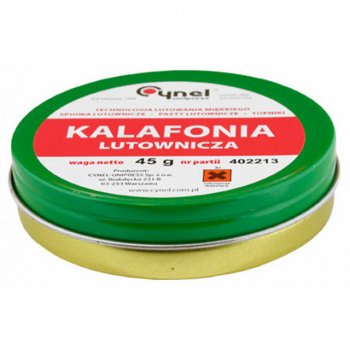 KALAFONIA; Flux: rosin based; RMA; resin; can; 45g; Signal word: Warning; CYNEL KALAFONIA; Flux: rosin based; RMA; resin; can; 45g; Signal word: Warning; CYNEL