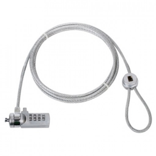 KSLOT.CODE4.18; Kensington drošības slots ar 4ciparu kodu, 1.8m trose 7x7xØ0.33 = 4.41mm2