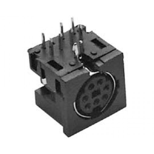 MD7LP.THT90; Mini DIN 7pin ligzda platē THT 90° MD7LP.THT90; Mini DIN 7pin ligzda platē THT 90°