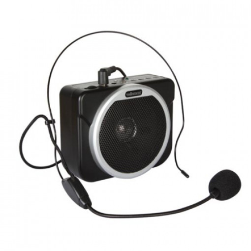 MEGAPH.SET08; Megafons - austiņu sistēma max 8W USD SD karte Li-ion baterija