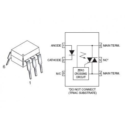 MOC3063M; OPTO-TRIAC DRV 600V 1A