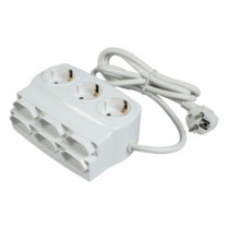 PAG3Z6E.15.HQ; Pagarinātājs 3 roz.zem. +6 Euro rozetes 1.5m vads 1.5mm² balts HQ